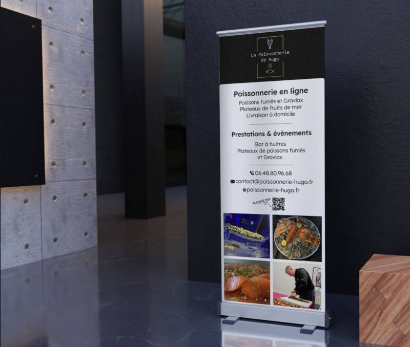 Création et Impression d'un Roll Up pour une Poissonnerie à Strasbourg