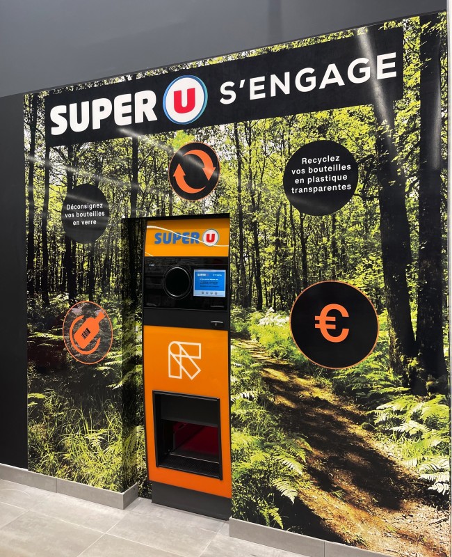 Impression Grand Format pour une borne de recyclage au Super U de Bernolsheim