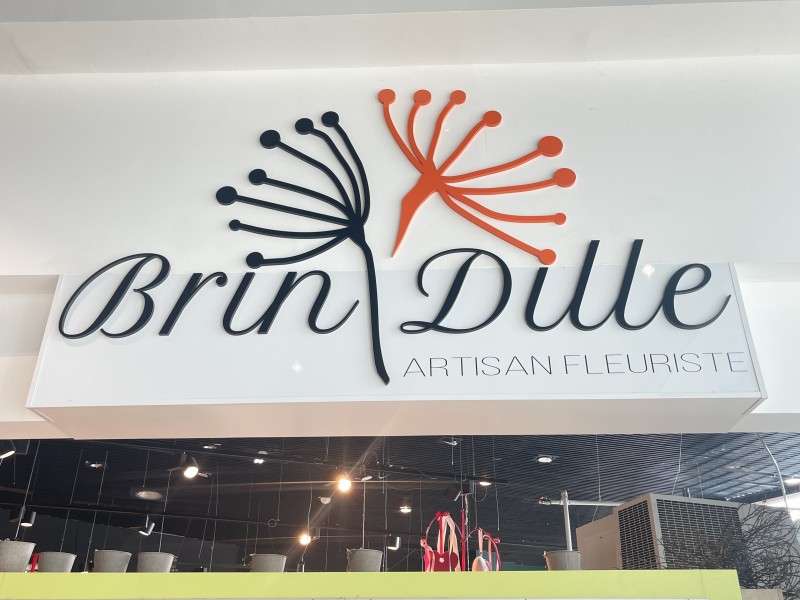 Création et instalation d'une Enseigne intérieure pour l'Artisan Fleuriste Brin'dille du Super U de Bernolsheim proche de Brumath